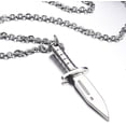 thumbnail image 4 of Pendentif Chaîne Couteau Dagger en Acier Inoxydable Punk pour Hommes et Femmes, Argent, 4 of 5