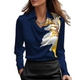 thumbnail image 1 of Blusa CORIRESHA elegante de satén con cuello vuelto para mujer, manga larga, 1 of 1