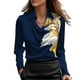 thumbnail image 1 of Blusa CORIRESHA elegante de satén con cuello vuelto para mujer, manga larga, 1 of 1