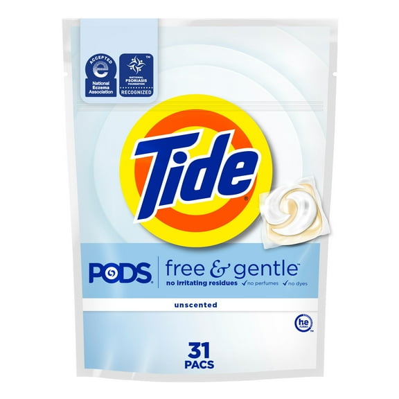 Tide Pods Free & Gentle He Laundry Detergent Pacs - 31 Count