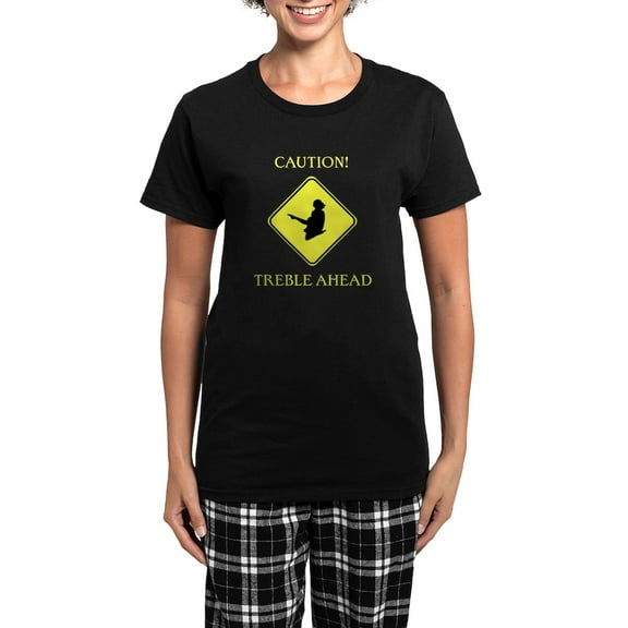 CafePress - Irish Dance Caution Women's Dark Pajamas - Women's Short Sleeve Print T-Shirt and Pants Dark Cotton Pajama Set