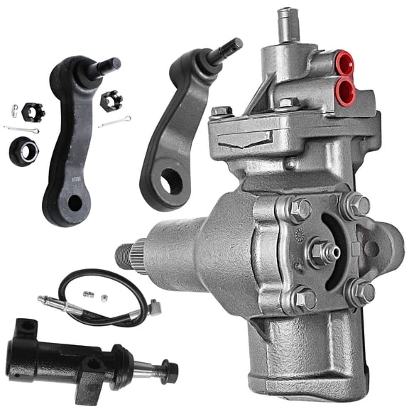 Detroit Axle - 4WD Front Gearbox Kit for Chevy GMC Silverado Sierra 1500 Tahoe Yukon Cadillac Escalade ESV EXT, Power Steering Gearbox Front Pitman Idler Arms, Idler Arm Bracket Replacement
