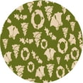 thumbnail image 1 of Ahgly Company Machine Washable Indoor Square Transitional Ginger Brown Green Area Rugs, 3' Square, 1 of 7