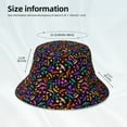 thumbnail image 3 of Sikiie Colorful Pumpkin Faces Reflective Double-Sided Bucket Hat, Sun Hat, for Gardening, Beaching, Camping, Hiking, Fishing, 3 of 6