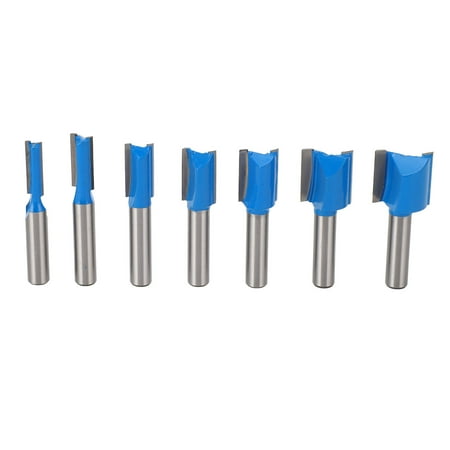 

7 Pcs Straight Router Bit 8mm Shank Double Flute Wood Trimming Cutter Carbide Straight Cut Router Bit Set