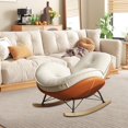 thumbnail image 1 of Sillón mecedor individual con cojín acolchado, sillón reclinable, sillón reclinable para ocio, sillón para dormitorio, jardín, balcón Base Naranja, 1 of 8