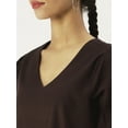 thumbnail image 5 of DressBerry Women’s Solid Cotton Poplin Top V Neck Flared Elbow Sleeves Waist Length Regular Wear Light Weighted Casual Summer Blouse, 5 of 7