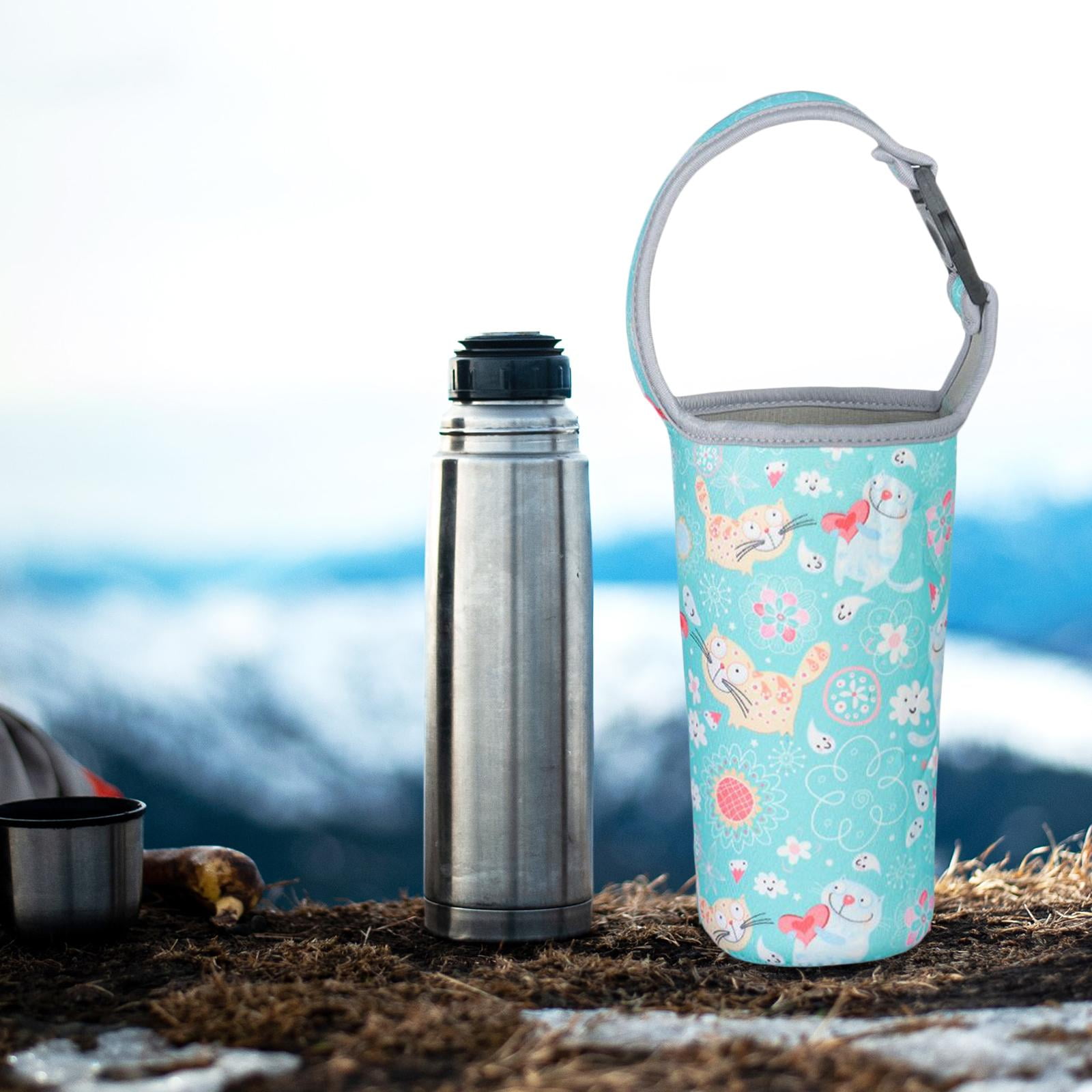 Water Bottle Holder With Front Pocket, Secure Snap Button, Adjustable Strap, And Reflective Strip - Durable Outdoor Water Bottle Cup Carrier, Bag, Cage, Caddy For Walking, Hiking, And Travel. - Living Well - View #6