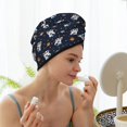 thumbnail image 3 of Yiaed Panda Astronaut Print Hair Cap with Button,Coral Fleece Hair Towel Wrap for Women Wet Hair,Quick Dry Turban for Wet Hair Long Thick Hair, 3 of 5