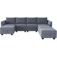 thumbnail image 2 of HONBAY Sectional Sofas, Bluish Grey Wood, 2 of 7