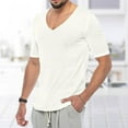 thumbnail image 2 of Big and Tall Shirts for Men Summer Thin V Neck Solid Color Sweater Summer Short Sleeve Knit T Shirt Top Mens Set Workout Shirts Stretchy for Men Shirt Mens Medium T V Neck 3xlt Big 2XL, 2 of 7