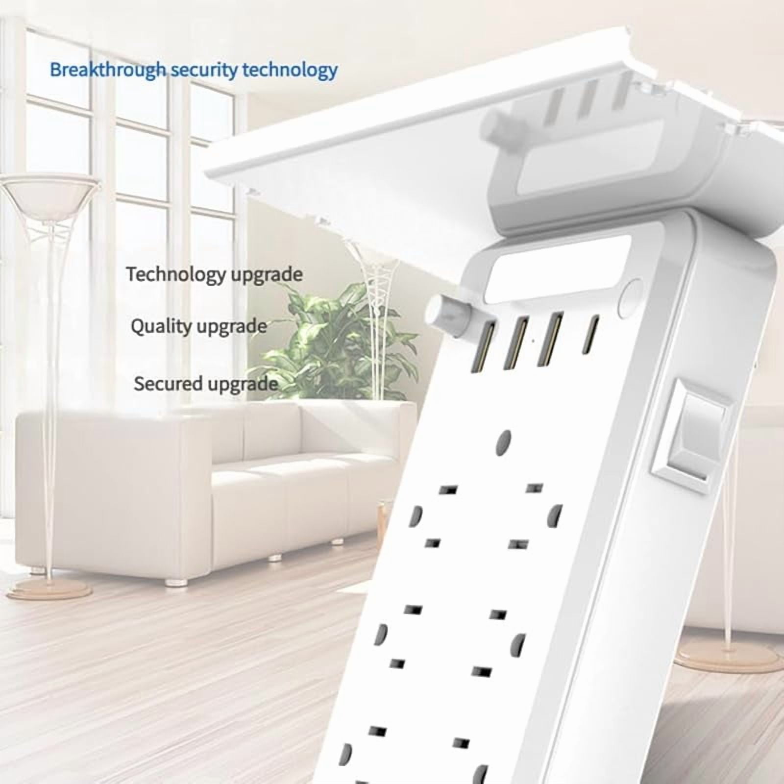 Wall Outlet Extender with Shelf Night, Flat Wall Outlet Extender, Multi Plug Outlet Surge Protector Power Strip with 6 AC Outlets, 3 USB Ports and 1 USB C (2PCS)