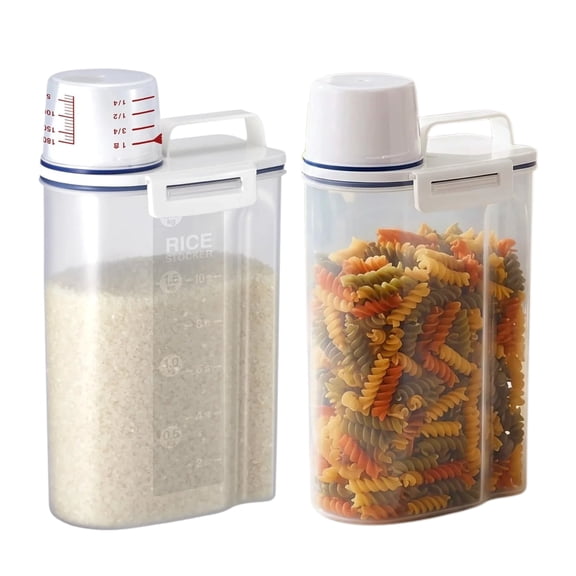 Cereal Storage Containers – 2 Pack Airtight Food Storage Jars with Sealed Lids for Rice, Flour, and Grains