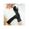 thumbnail image 6 of INSPIRE CHIC Women's Satin Shiny Opera Length Gloves Pleated Full Finger Long Evening Glove One Size Black, 6 of 6
