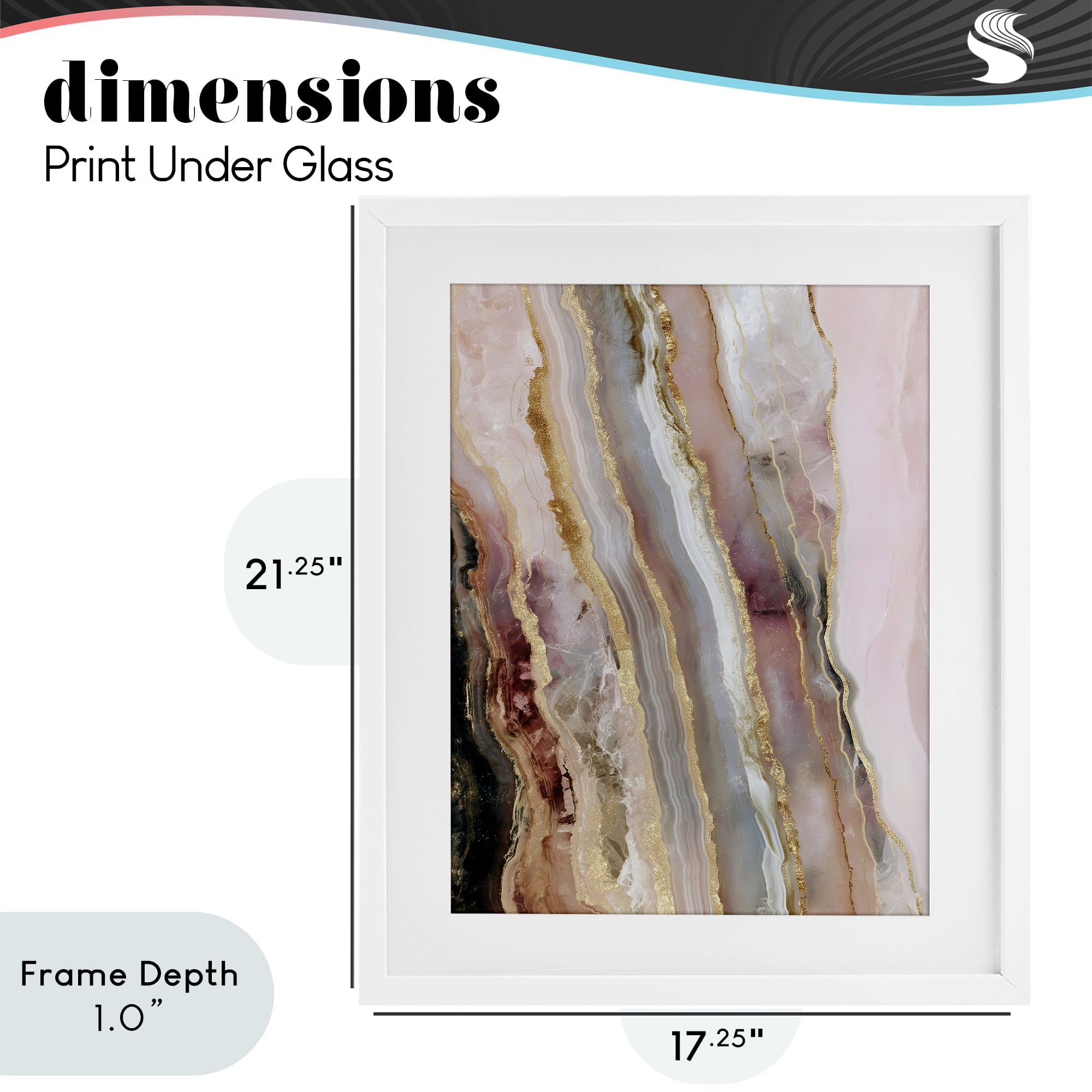 Stupell Industries Pastel Misty Gem Geode White Framed Print Under Glass, design by Svetlana Aleynikova