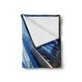 thumbnail image 2 of Urban Soft Flannel Fleece Throw Blanket, Looking up at Chicago's Skyscrapers in Financial District American City Picture, Cozy Plush for Indoor and Outdoor Use, 50" x 60", Blue Grey, by Ambesonne, 2 of 5