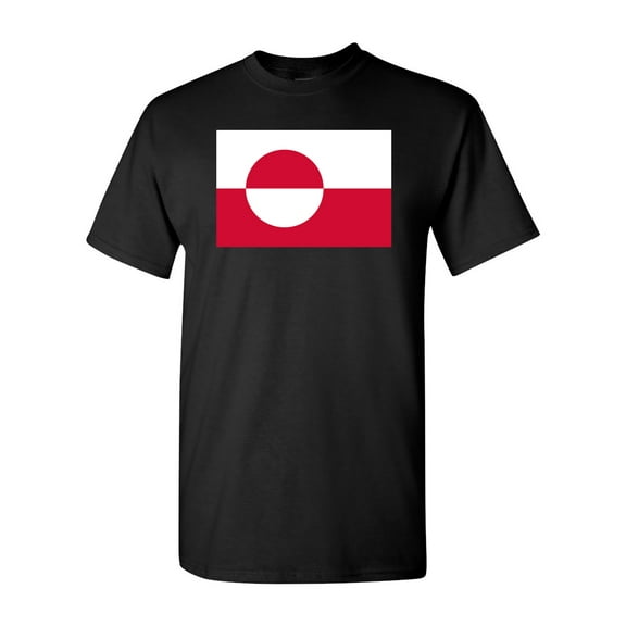 Greenland Country Flag Adult DT T-Shirt Tee