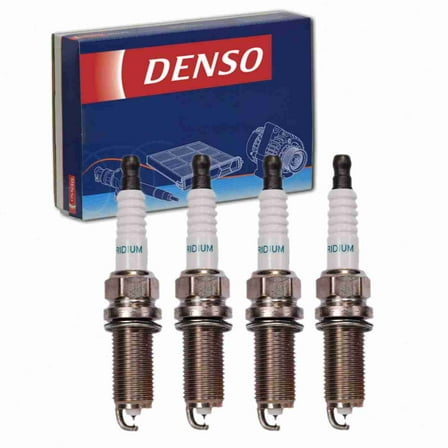 4 pc DENSO 3459 Spark Plugs for 18845-08200 FK20HQR8 Ignition Wire Secondary Fits select: 2021 RAM 1500, 2018 JEEP GRAND CHEROKEE