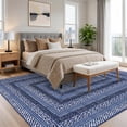thumbnail image 4 of FairOnly Non Slip 8'x10'Geometric Area Rug for Living Room Bedroom Machine Washable Low Pile Non Slip Rug for Kitchen Dining,Dark Blue, 4 of 8
