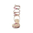 thumbnail image 6 of BLISSFUL STEP Women's Open Toe Block Mid Heeled Lace Up Sandals, 6 of 8