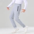 thumbnail image 6 of Klisyaur Boys Sweatpants Elastic High Waist Fall Winter Joggers Casual Athletic Soft Pants with Zipper Pockets, 6 of 7