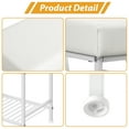 thumbnail image 4 of Vanity Stool with Storage, 20" PU Leather Stool with Adjustable Feet for Bedroom, Living Room, White, 4 of 10