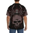 thumbnail image 5 of Sigee Spider with Skull Print Men's Shirts Casual Button Down Short Sleeve Summer Beach Shirt Hawaiian Vacation Shirts Tee Shirt-4X-Large, 5 of 7