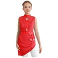 thumbnail image 1 of Alvivi Robe de Patinage Artistique pour Filles Enfants Robe de Danse Dos Nu Scintillant avec Ourlet en Strass Robe de Performance Rouge 12, 1 of 5