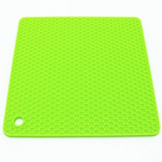Lucky Plus Silicone Trivet for Hot Dish and Pot Hot Pads Counter Mat Heat Resistant Tablemats or Placemats 4 Pack,Size:7.5x7.5 Inch, Color: Red, Shape:Square