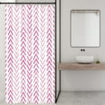 thumbnail image 3 of Pink Stall Small Boho Half Size Dorm Shower Curtain 36x72 Inch Girl Girly Chevron Herringbone Geometric RV Single Narrow Tiny Walkin Stand Up Decor Fabric Bathroom Set Polyester Waterproof, 3 of 6
