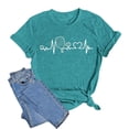 thumbnail image 3 of Graphic Tennis Tees for Women T-Shirts Women's Summer Print Comfortable Fashionable Fit Colored Top Short Sleeved T Shirt Blue M, 3 of 3