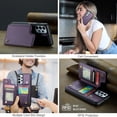 thumbnail image 4 of Feishell for Samsung Galaxy A53 5G Case with Card Holder, Wallet Case for Women Men with RFID Blocking, Durable PU Leather Kickstand Magnetic Clasp Shockproof Phone Case,Purple, 4 of 9