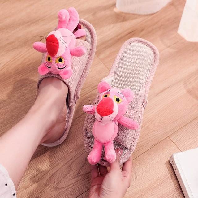 Cute Cartoon Elephant Pink Adult Slippers - Couple Cotton Slippers