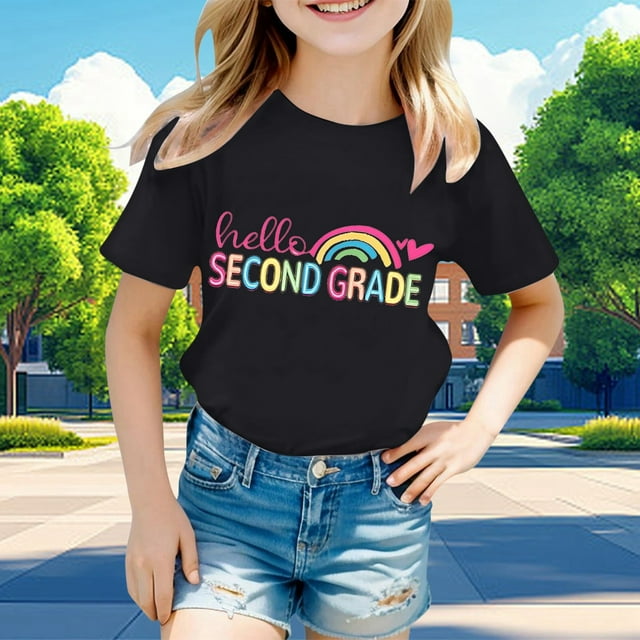 T-shirts Graphiques Tendance pour Filles Manches Courtes Décontractées pour Usage Quotidien et Activités Extérieures