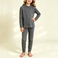 thumbnail image 2 of hotojiny 2PCS Children Thermal Set Base Layer Mock Neck Long Sleeve Top Comfy Long Pants Soft Skinny Kids Outfit(Gray,11-12 Years), 2 of 8