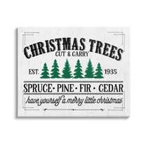 Stupell Industries Christmas Trees Vintage Sign Graphic Art Gallery Wrapped Canvas Print Wall Art, Design by Lettered and Lined