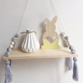 thumbnail image 3 of Grandest Birch Wooden Board Beads Tassels Storage Shelf Children Room Home Wall Hanging Decor Hanging Design Tassels Beads Decor W, 3 of 8