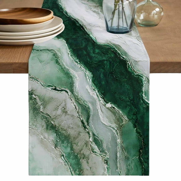 Table Runners 72 Inches Long Dress Scarves, Marble Turquoise Farmhouse Kitchen/Dining Table Decor Table Runner, Coffee Tablerunners, Modern Oil Painted Abstract 13x72 Inch