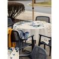 thumbnail image 5 of Outdoor Tablecloth with Umbrella Hole for Patio/Picnic/Party/Camping, Weeping Blue Floral Waterproof Table Cloth Square Cover Washable, Spring Butterflies Flowers Linen (60"x 60"), 5 of 8