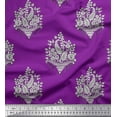 thumbnail image 1 of Soimoi Moss Georgette Fabric Leaves,Floral & Paisley Block Print Fabric by The Yard 42 Inch Wide, 1 of 3