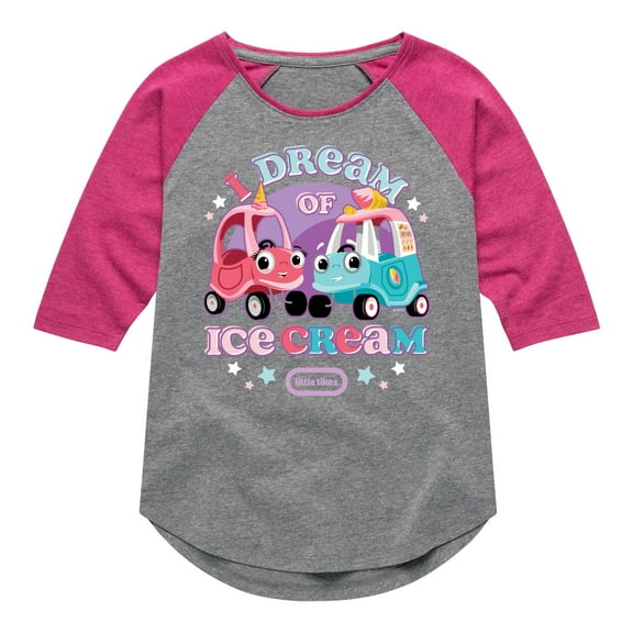 Little Tikes - I Dream of Ice Cream - Toddler & Youth Girls Raglan Graphic T-Shirt