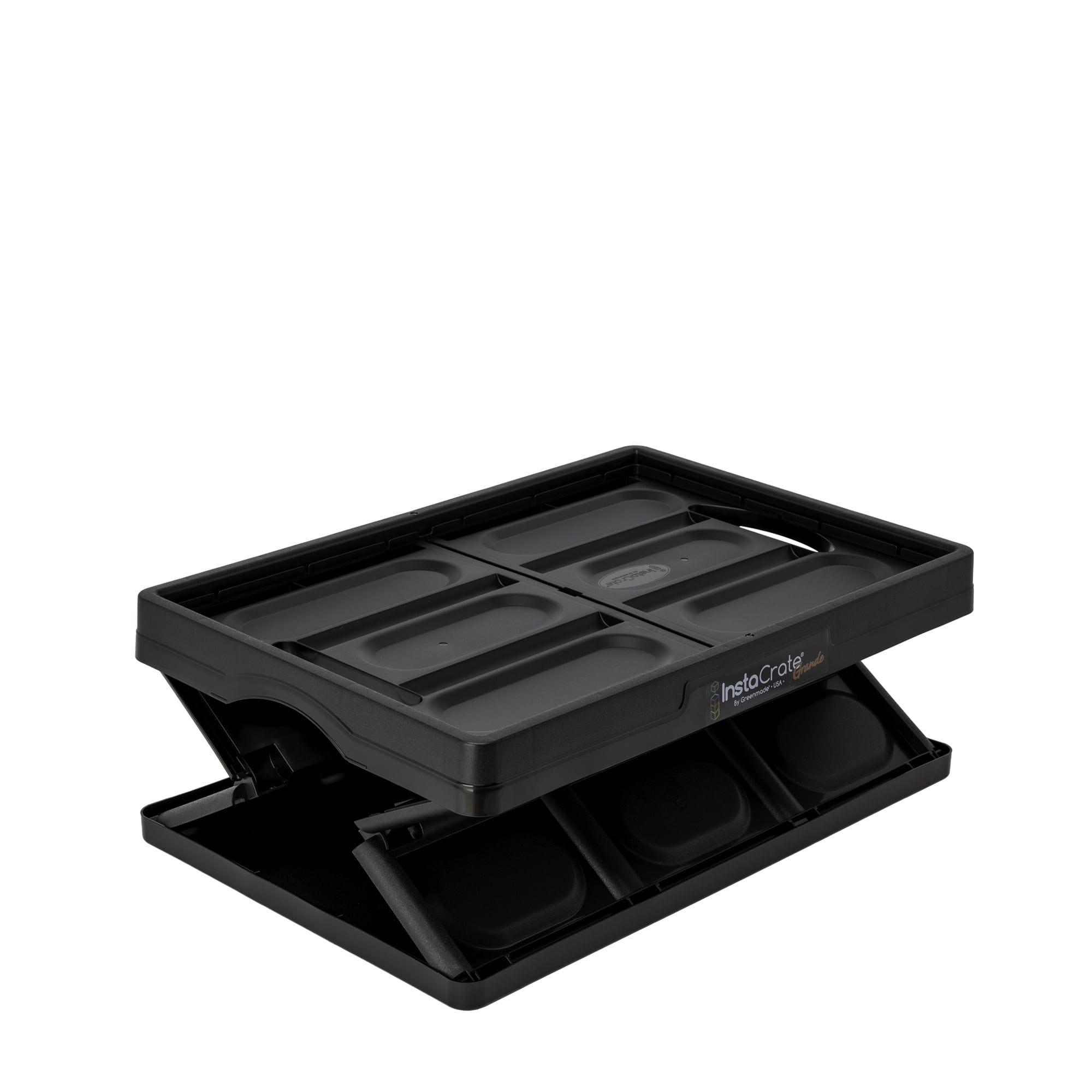 Greenmade Instacrate 16 Gallon Large Plastic Storage Bin, Collapsible Storage Container Crate Tote, Black