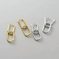 thumbnail image 5 of K-KED Gold Plated 925 Sterling Silver Dual Hoop Drop Sleeper Earrings-Gold, 5 of 6