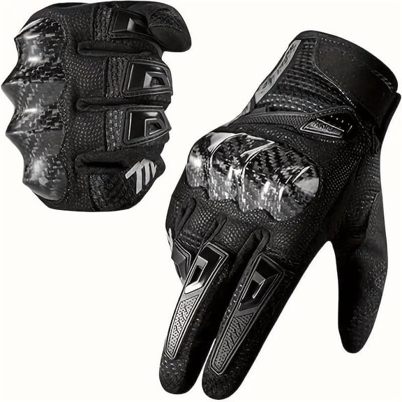Men'S Outdoor Sports Motorcycle Gloves - Touchscreen Full-Finger Riding Gloves