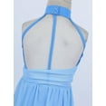 thumbnail image 7 of iEFiEL Girls Chiffon Ruched Ballet Leotard Lyrical Contemporary Dance Dress Costume Light_Blue 14, 7 of 7