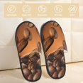 thumbnail image 2 of Balery Coffee Beans Pantuflas de Casa de Felpa Silenciosas con Diseño Estampado, Zapatillas Cómodas Antideslizantes de Algodón para Interior-Medium, 2 of 8