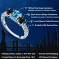 thumbnail image 2 of Gem Stone King 2.50 Ct Oval Swiss Blue Topaz Black Sapphire 925 Sterling Silver Ring (Size 6), 2 of 6