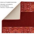 thumbnail image 4 of Made Runner Rug Low Pile With Rubber Backing For Kitchen Foyer Hallway Entry Choose Your Length Size 26 Inch Wide Southwest Bohemian Design Burnt Orange Red Color (6 feet x 26 inch), 4 of 6