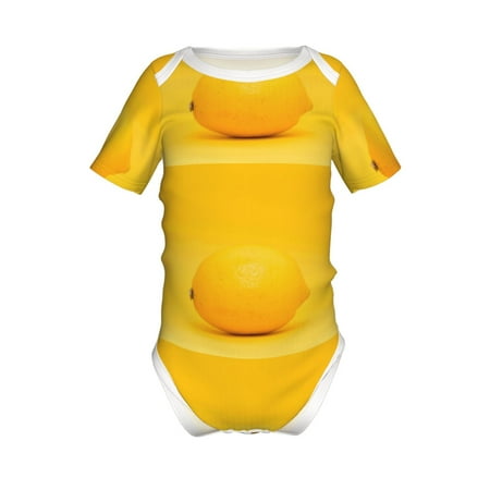 

Gaeub Yellow Lemon Print Infant Climbing Onesie Toddler Outfit Newborn Baby Bodysuit Baby Boy Girl Clothes -9M