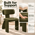 thumbnail image 6 of Aukfa Upholstered Dining Chairs Set of 2, Teddy Boucle Kitchen Chairs with Curved Backrest, Modern Minimalist,Green, 6 of 9